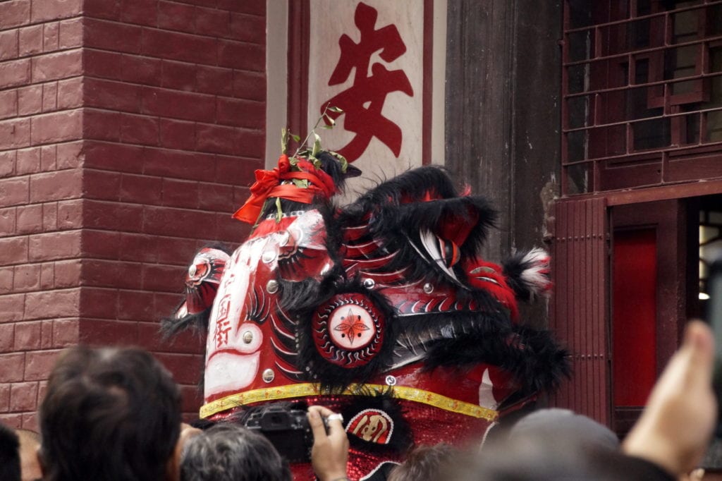 Photography of Chinese new year with dragon in Territy Bazar, Kolkata
