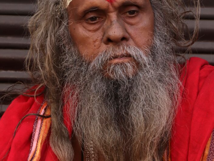 portrait photography of a shadhu in Varanasi