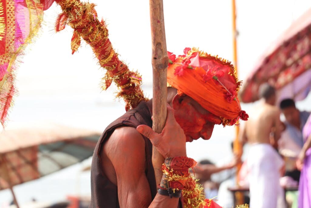 candid photography of a sadhu in Varanasi ghat