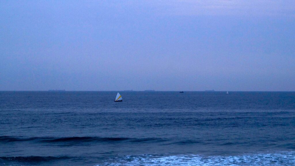 a beautiful photography of fishermen's boat from vizag beach