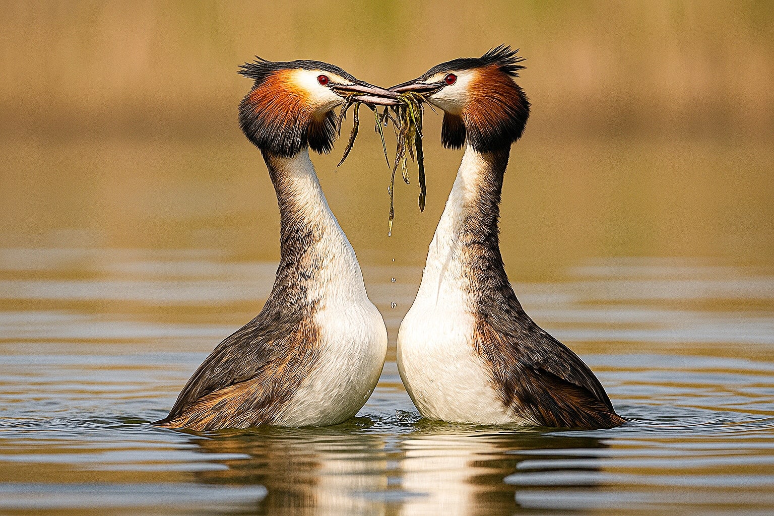 Great Crested Grebe courtship ritual