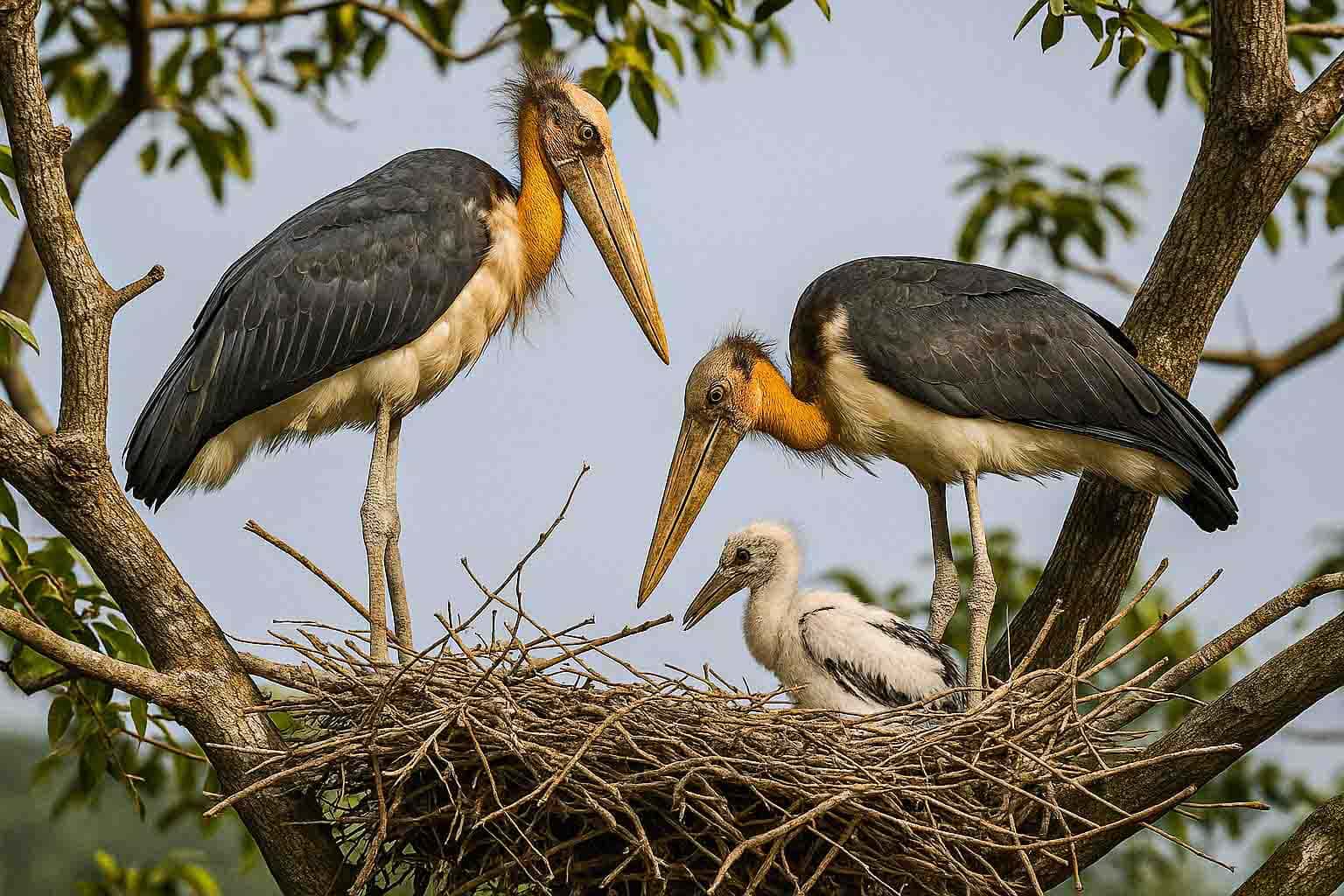 Lesser Adjutant in Sundarban Nesting Behaviour