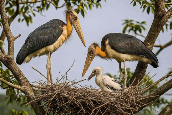 Lesser Adjutant in Sundarban Nesting Behavior Photography
