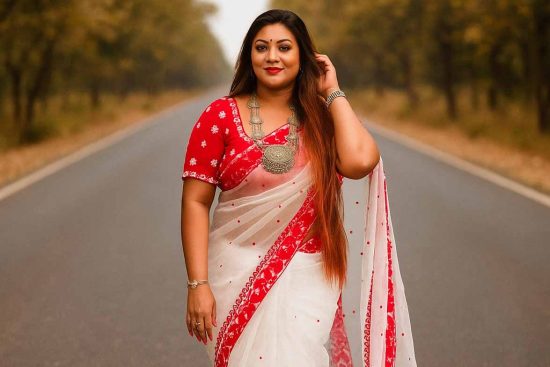 beautiful woman in saree. And it is also used in Portrait Photography Composition Techniques blog.